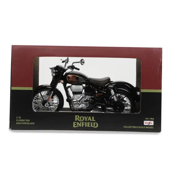 RE CLASSIC 350 SIGNALS COLLECTIBLE SCALE MODEL BIKE  1:12 - SIGNALS HALCYON BLACK