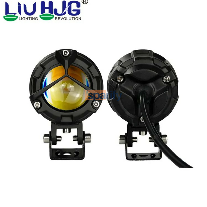 LIU HJG Mercedes Y Lens Ultra Wide Dual Intensity LED Driving Fog Lights White/Yellow 40W (set of 2) for all motorcycles/scooter/cars ( ORIGINAL)