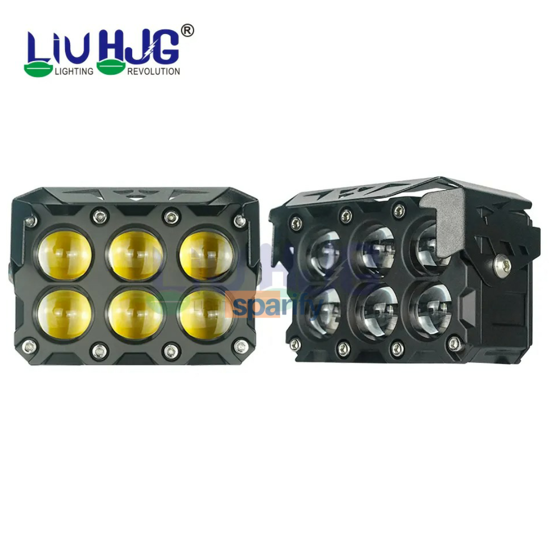 LIU HJG ORIGINAL MEGA DRIVE 6 LENES DUAL COLOR YELLOW/ WHITE LED FOGS LIGHT (SET OF -2)