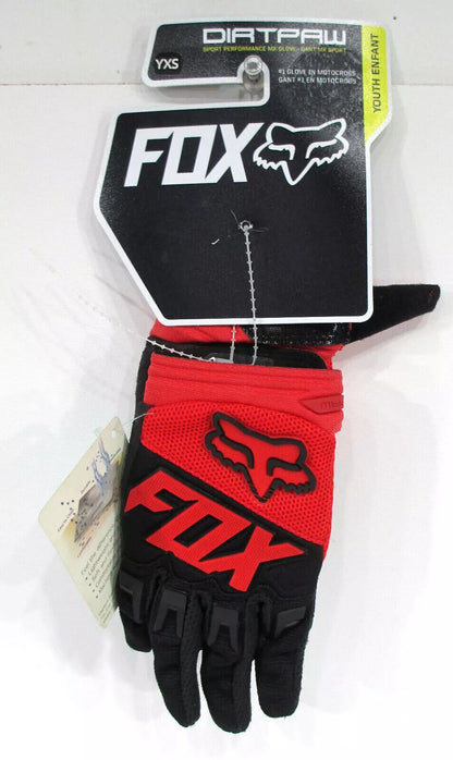 DIRTPAW Motocross Gloves Black red F.O.X racing