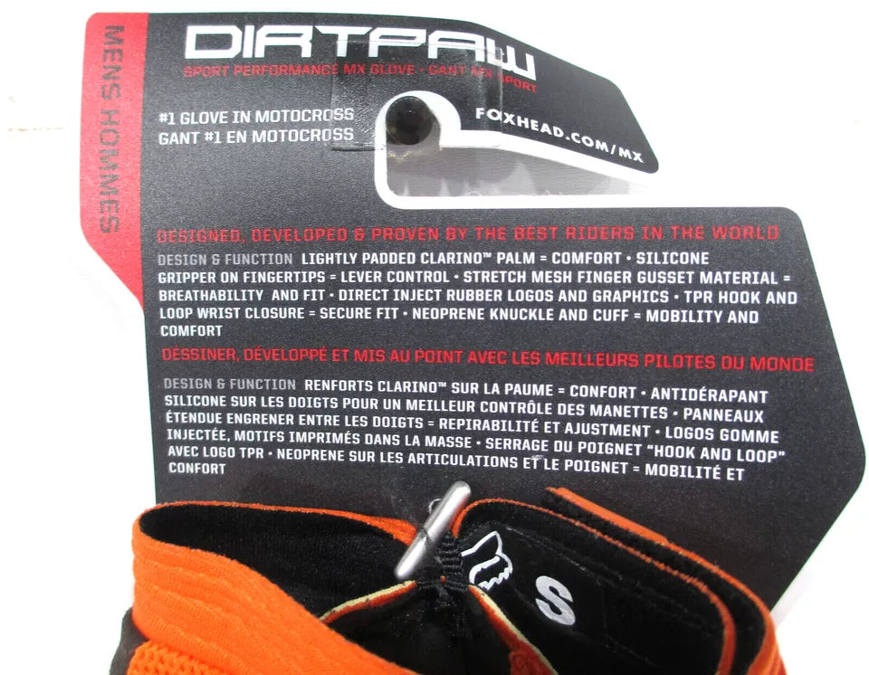 DIRTPAW Motocross Gloves Orange black F.O.X racing