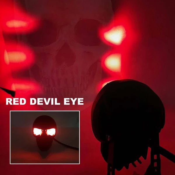 LIU HJG Skull LED Fog Light Yellow/White Stable & Flashing with Red Devil Eye Effect (Pack of 2) (12 V, 30 W)