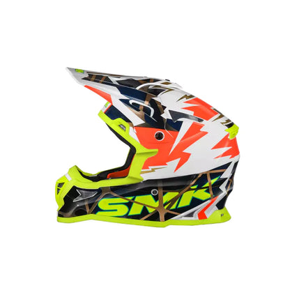 SMK Allterra Full face Off-road Helmet Fulmine Gloss Yellow / White / Red GL174