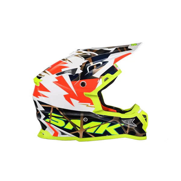 SMK Allterra Full face Off-road Helmet Fulmine Gloss Yellow / White / Red GL174