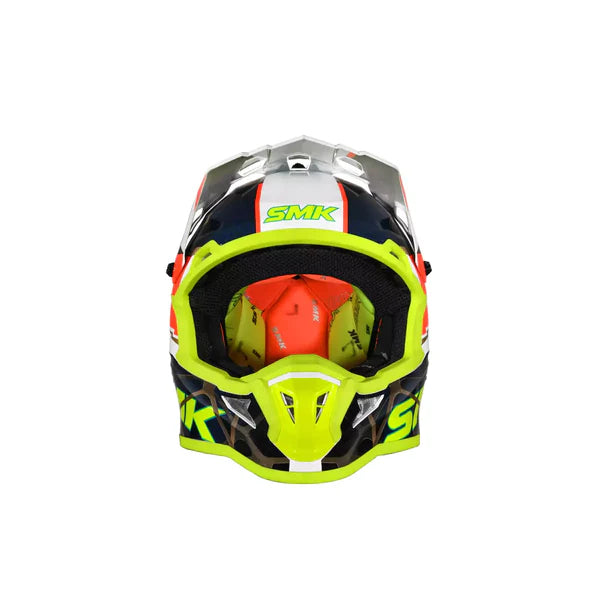 SMK Allterra Full face Off-road Helmet Fulmine Gloss Yellow / White / Red GL174