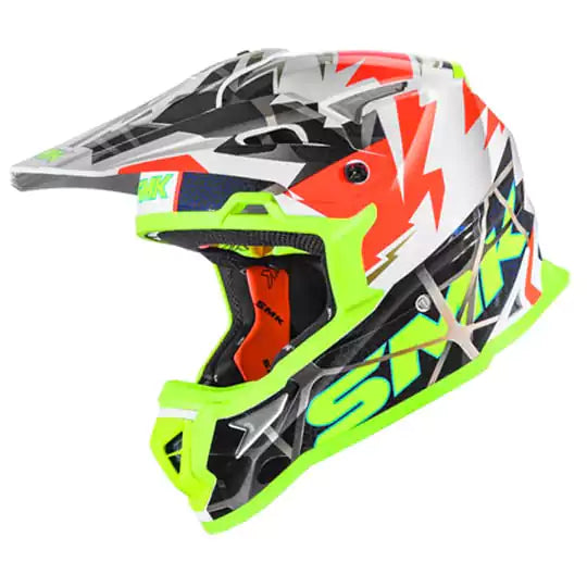 SMK Allterra Full face Off-road Helmet Fulmine Gloss Yellow / White / Red GL174