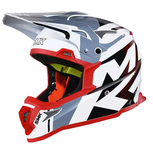 SMK ALLTERRA X-Power Graphic GL126 Helmet GLOSS WHITE/GREY