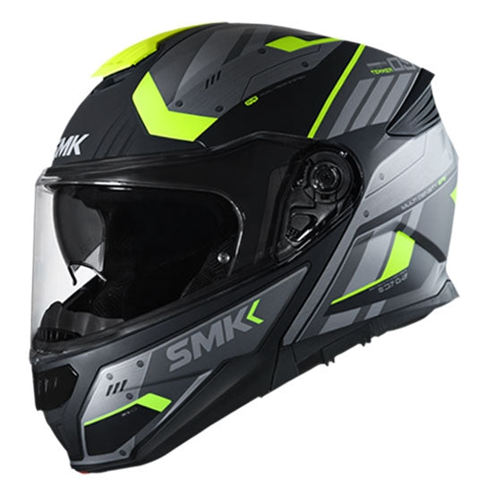 SMK Gullwing Tekker GL264 Black Grey Yellow Gloss Helmet