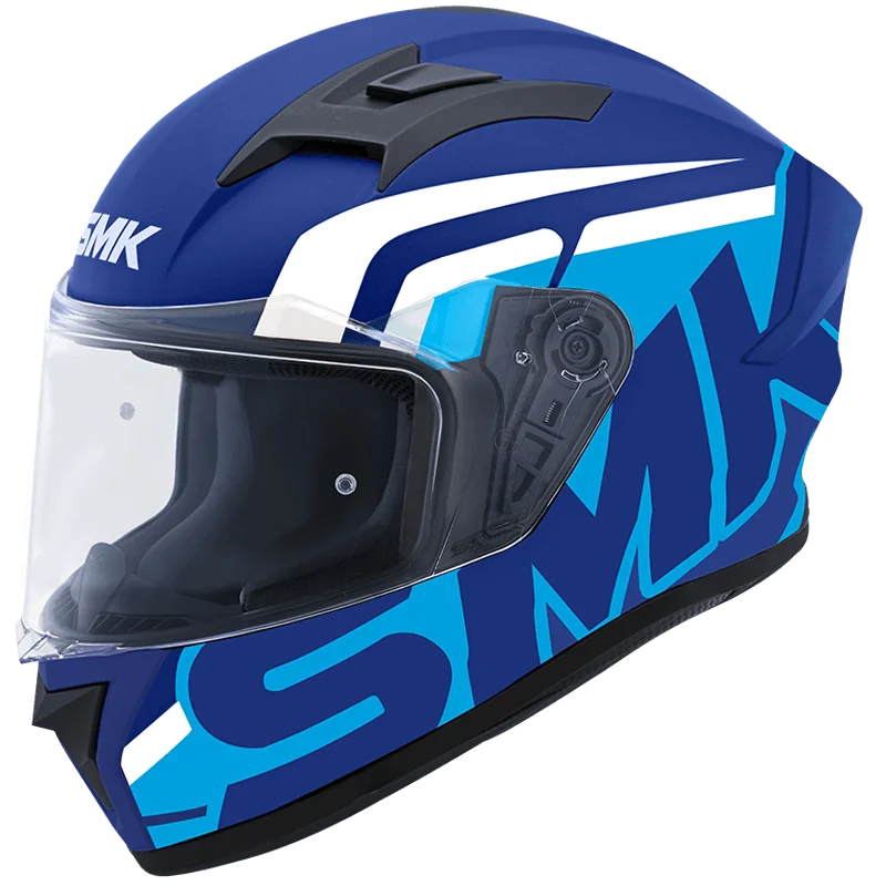 SMK Stellar Sports Stage Full Face Helmet with Pinlock Fited (Ma551)- Matt Blue