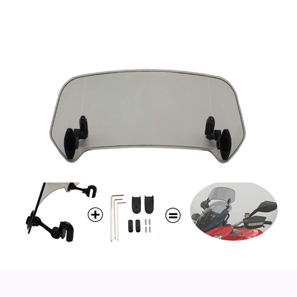 UNIVERSAL MOTORCYCLE WINDSHIELD EXTENDER (ADJUSTABLE SPOILER CLAMP ON