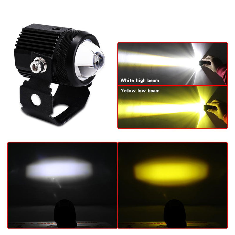 HJG Mini Driving Fog Lights 40W Dual Colour For universal Motorcycle/Scooters/Cars/Jeeps
