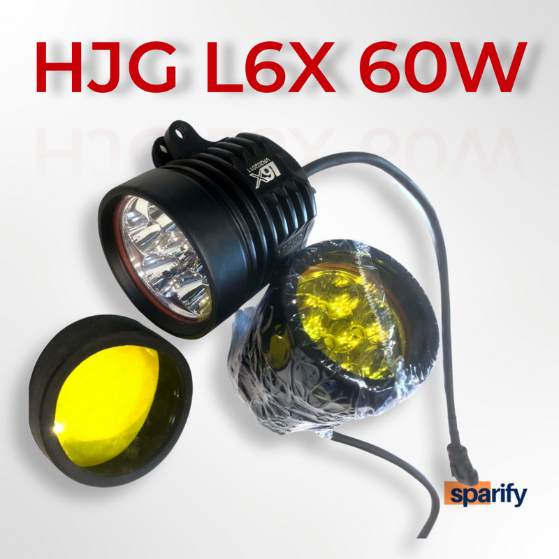 HJG L6X 60W CREE 6 LED Fog Light Auxiliary For Motorcycles With Yellow Filter (set of 2)