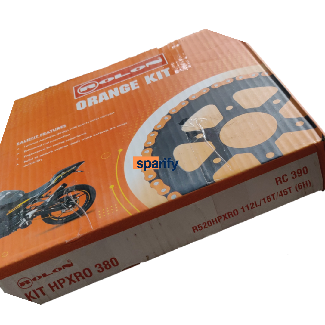 RC/DUKE 390 CHAIN SPROCKET KIT BY ROLON - ORANGE – SPARIFY